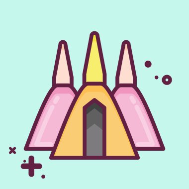 İkon Chedi. Tayland sembolüyle ilgili. MBE tarzı. Basit dizayn edilebilir. Basit bir çizim. Basit vektör simgeleri. Dünya Seyahat Turizmi. Tayland