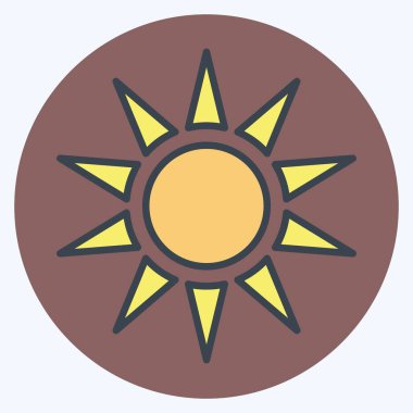 Simge Güneş Işığı. Tayland sembolüyle ilgili. renk arkadaşı stili. Basit dizayn edilebilir. Basit bir çizim. Basit vektör simgeleri. Dünya Seyahat Turizmi. Tayland