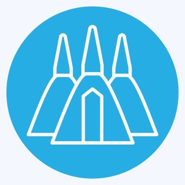 İkon Chedi. Tayland sembolüyle ilgili. Mavi gözlü. Basit dizayn edilebilir. Basit bir çizim. Basit vektör simgeleri. Dünya Seyahat Turizmi. Tayland