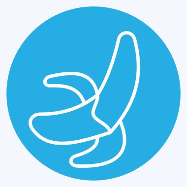 İkon muz. Tayland sembolüyle ilgili. Mavi gözlü. Basit dizayn edilebilir. Basit bir çizim. Basit vektör simgeleri. Dünya Seyahat Turizmi. Tayland