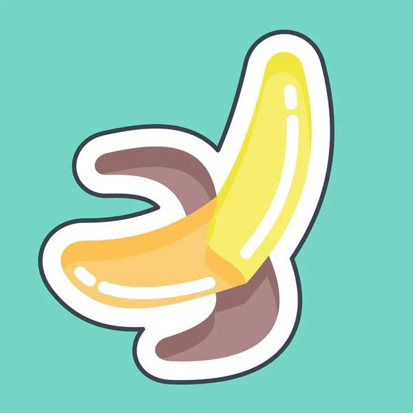 Sticker Line Cut Banana Related Thailand Symbol Simple Design Editable — Stock Vector