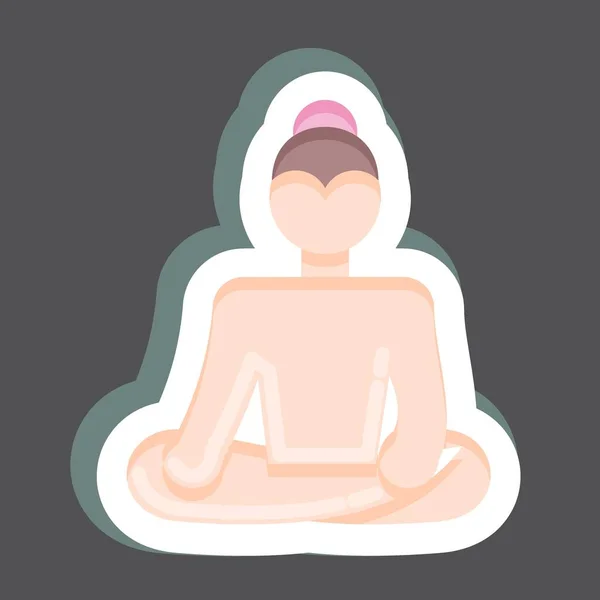 Sticker Bouddha Lié Symbole Thaïlande Conception Simple Modifiable Illustration Simple — Image vectorielle