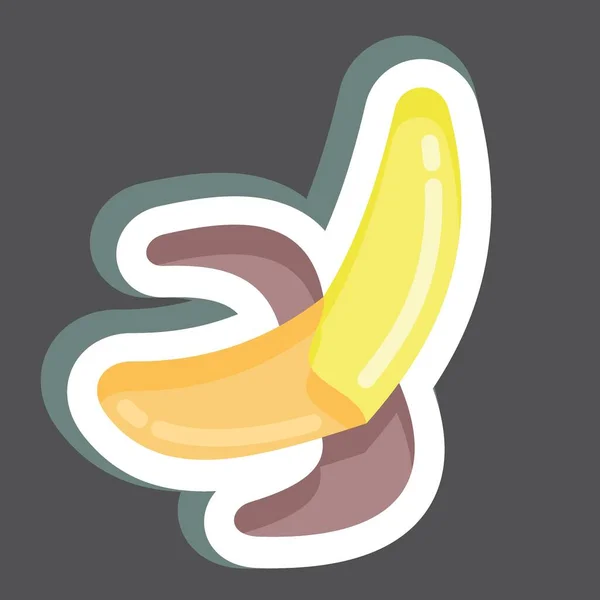 Sticker Banane Lié Symbole Thaïlande Conception Simple Modifiable Illustration Simple — Image vectorielle