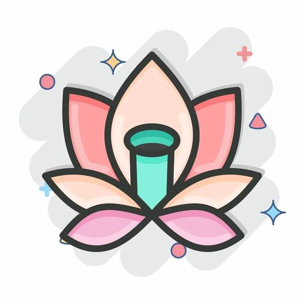 Icône Lotus Lié Symbole Thaïlande Style Conception Simple Modifiable Illustration — Image vectorielle