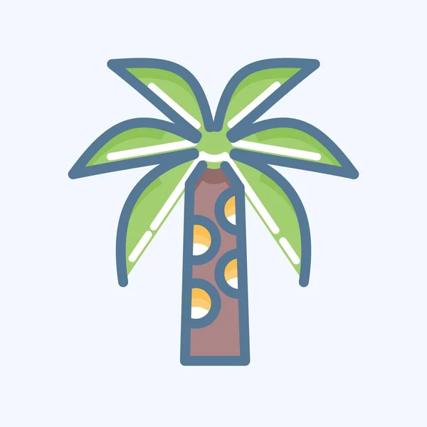 Icono Palmera Relacionado Con Símbolo Tailandia Estilo Garabato Diseño Simple — Vector de stock