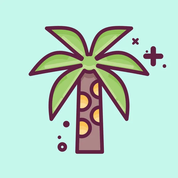 Icono Palmera Relacionado Con Símbolo Tailandia Estilo Mbe Diseño Simple — Vector de stock