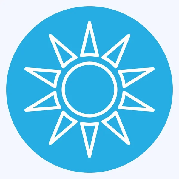 Icône Lumière Soleil Lié Symbole Thaïlande Style Yeux Bleus Conception — Image vectorielle