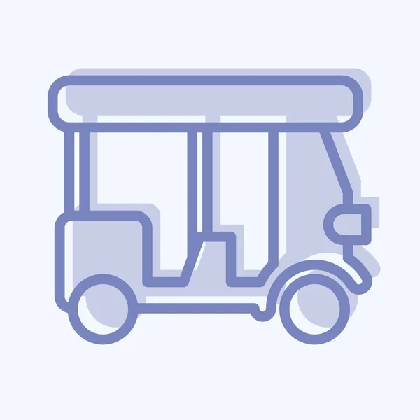 Icon Tuk Tuk Relacionado Com Símbolo Tailândia Estilo Dois Tons —  Vetores de Stock