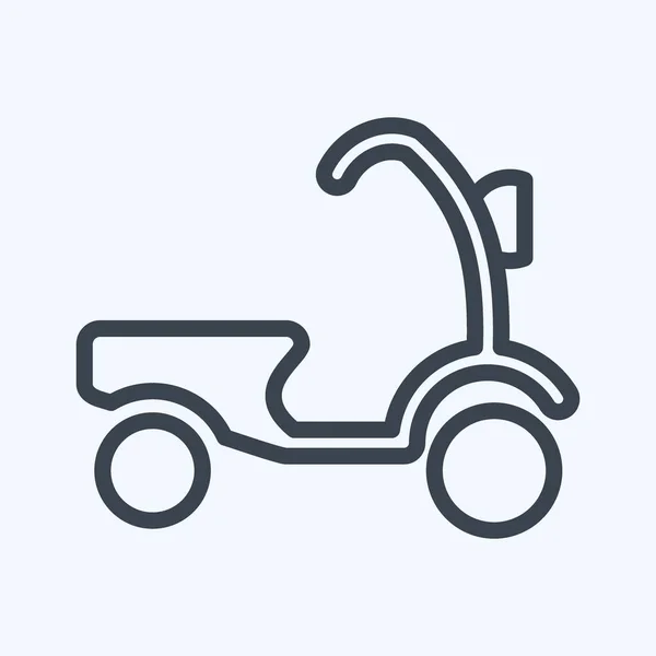 Scooter Icona Legati Simbolo Della Thailandia Stile Linea Design Semplice — Vettoriale Stock