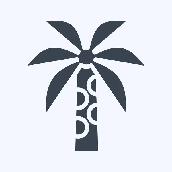 Simge Palmiye Ağacı Tayland Sembolüyle Ilgili Kabartma Tarzı Basit Dizayn — Stok Vektör