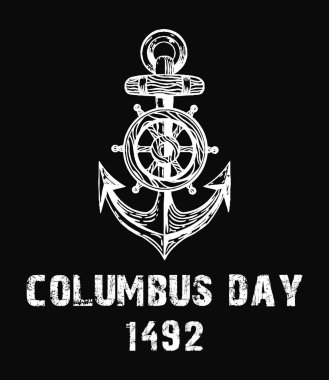 Columbus Day 1492 With USA Flag