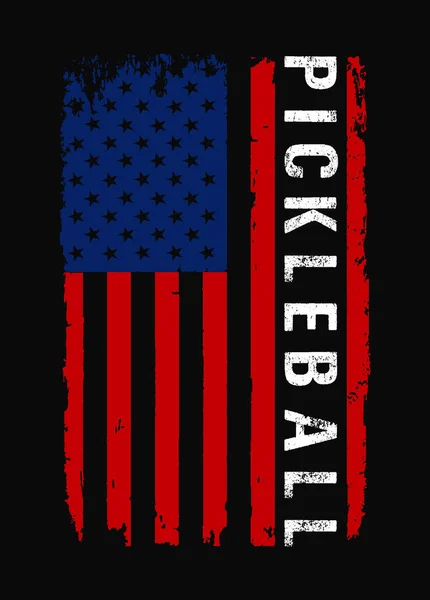 Pickleball Design American Flag - Stok Vektor