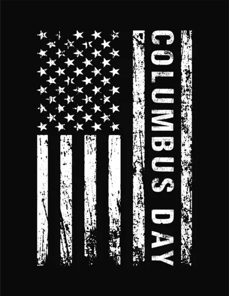 American Flag Columbus Day — Stock Vector