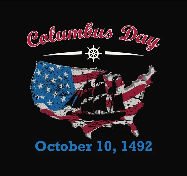 Columbus Day October 1492 — Vector de stock