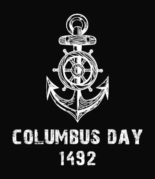 Columbus Day 1492 Usa Flag — Stockvector