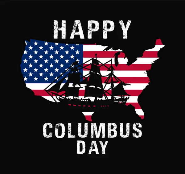 Happy Columbus Day Design Usa Flag — Stock Vector