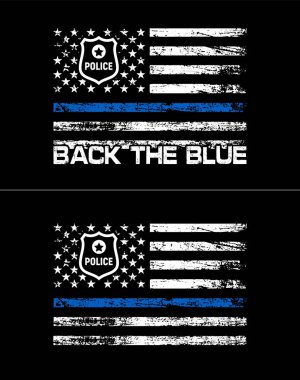 Back The Blue - İnce Bue Hattı Bayrak Tasarımı