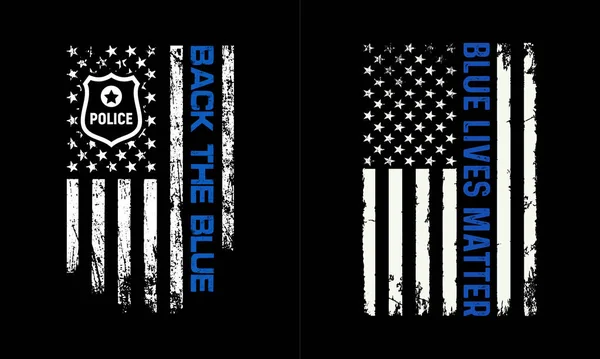 Back Blue Blue Lives Matter - Stok Vektor