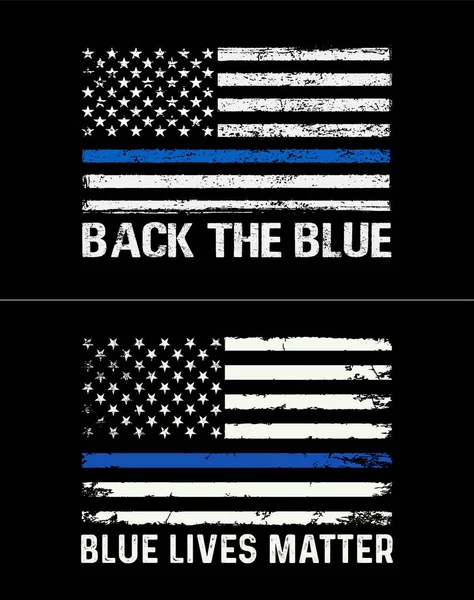 Back Blue Blue Lives Matter - Stok Vektor