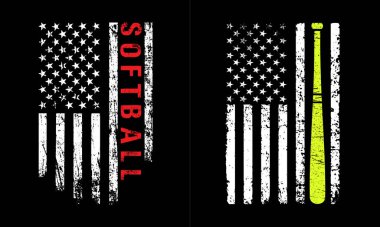 Amerikan Bayrağıyla Softball Yarasa Tasarımı