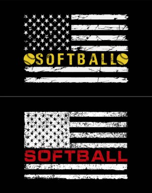 USA Flag Design ile Softball