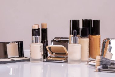 Makyaj arkaplan kompozisyonu kopyalama alanı ile. Yüksek kalite fotoğraf