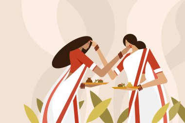 Vijayadashami Festivali 'nin bir parçası olarak birbirlerinin yüzüne parafin süren kadınlar.