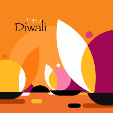 Diwali gaz lambaları. Hindistan Diwali Festivali 'ne selamlar.