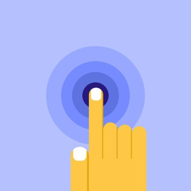 İşaret parmağı, bağlantı kuran bir çembere dokunuyor