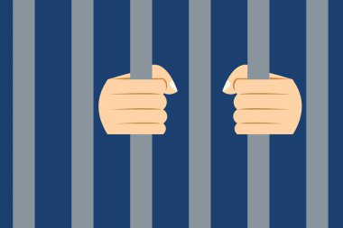 Parmaklıkların arkasında vektör illüstrasyonu