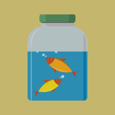 şişe balık vektör illüstrasyonu