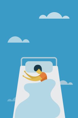 Gökyüzü vektör illüstrasyonunda uyumak