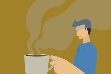 kahve ve erkek vektör illüstrasyonu