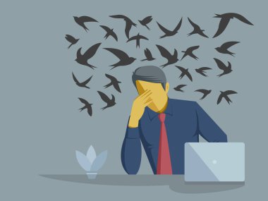 Yönetici iş adamı düşüncesi, vektör illüstrasyon tasarımı 