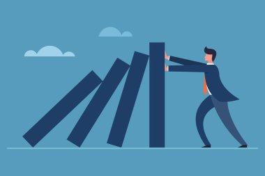 İdari işadamı düşen lekelere karşı direniyor, vektör illüstrasyon tasarımı