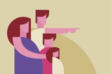 Aile figürleri vektör illüstrasyonu