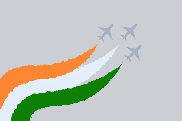 Les Avions Combat Répandent Les Couleurs Drapeau Indien Concept Pour — Image vectorielle