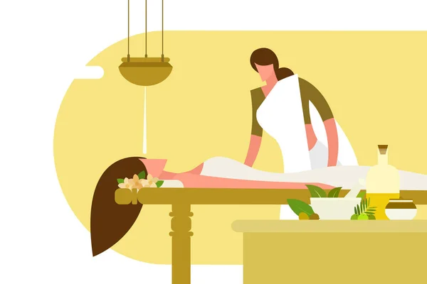 Illustration Vectorielle Massage Ayurvédique — Image vectorielle