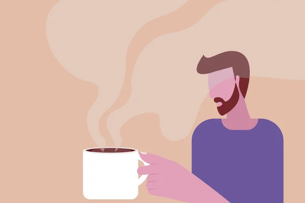 Векторная Иллюстрация Человека Кофе — стоковый вектор