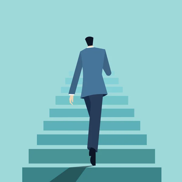 Businessman Walking Stairs Vector Illustration Design — Stock Vector