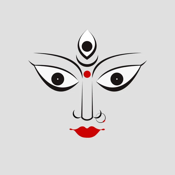 Illustration Goddess Durga Face Durga Puja Festival — Stock Vector