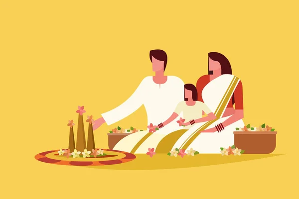 Family Athapoo Holiday Vector Illustration — 图库矢量图片