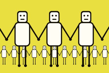 İnsan zinciri vektör illüstrasyonu 