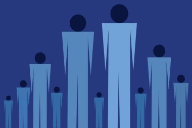 Bir grup insanı temsil eden insan figürleri.