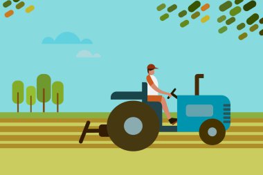 Tarımsal alanda bir traktörün görüntüsü