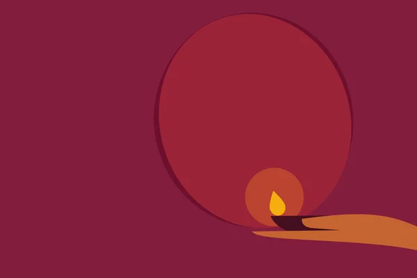 Brennende Diwali Festlampen Flaches Illustrationsdesign — Stockvektor