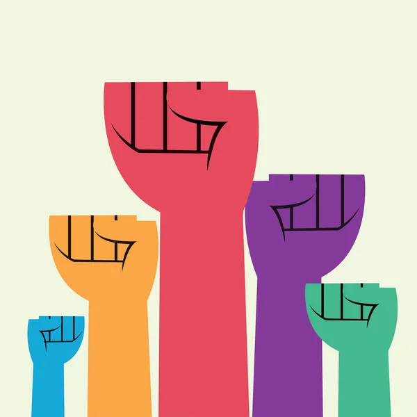 Illustration Fists Raised Protest Vector Illustration Design — 图库矢量图片