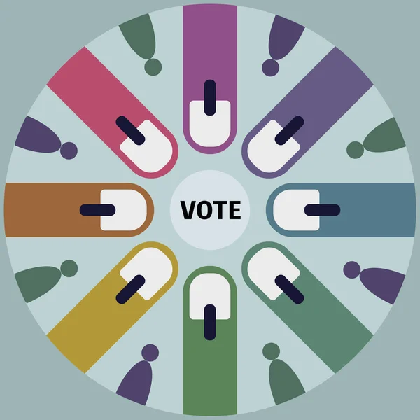 Seçim Lekesine Sahip Bir Grup Parmak Seçimde Kullanma Kavramı — Stok Vektör