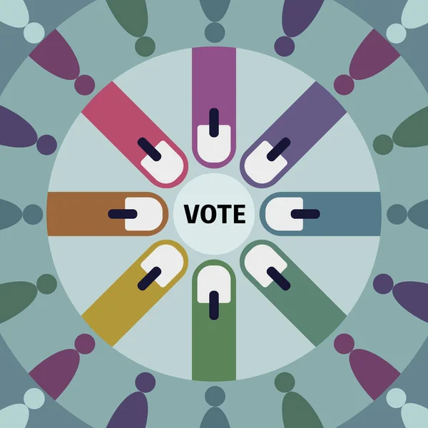 Group Fingers Electoral Stain Concept Voting Election — 图库矢量图片