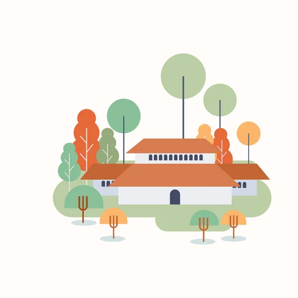 Kerala tarzı geleneksel ev, düz vektör tasarımı